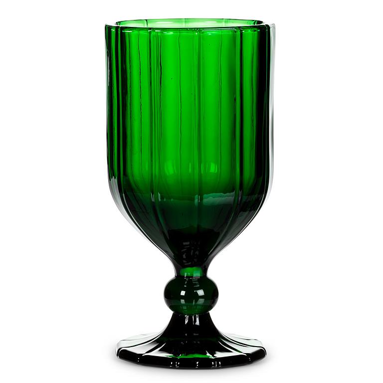 Panel Goblet | Wine Glass | Green