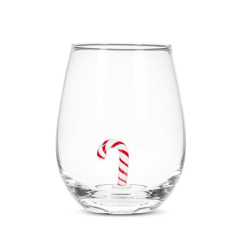 Stemless Wine Glass | Candy Cane Icon