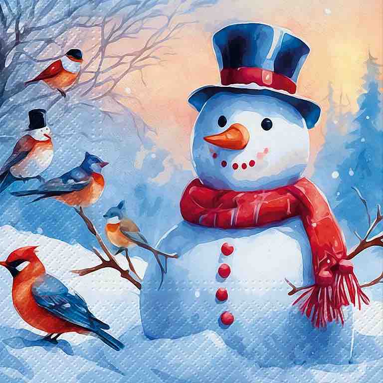 Christmas Napkins | Luncheon 20pk | Distinctive Snowman