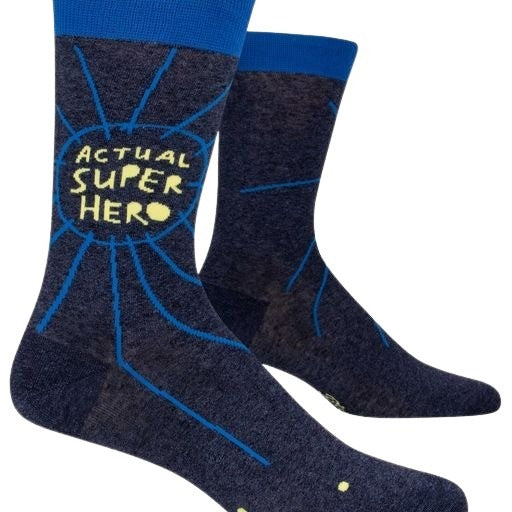 Blue Q Men\'s Socks | Actual Superhero