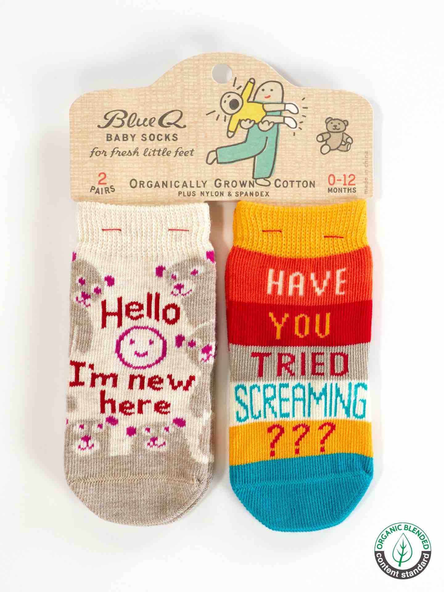 Blue Q Baby Socks | 2 Pair | I'm New