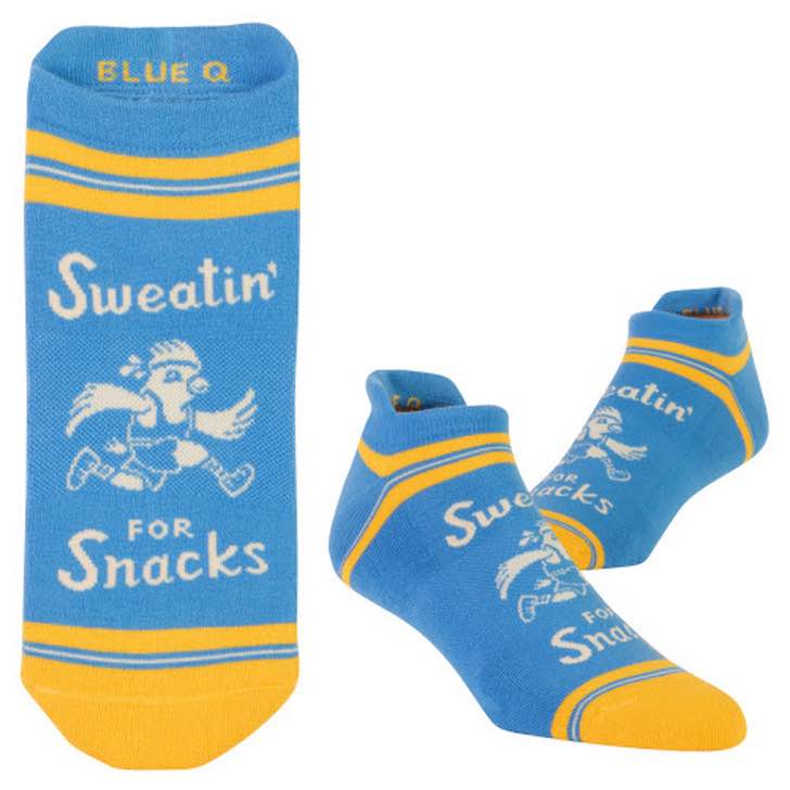 Blue Q Sneaker Socks S/M | Sweatin For Snacks
