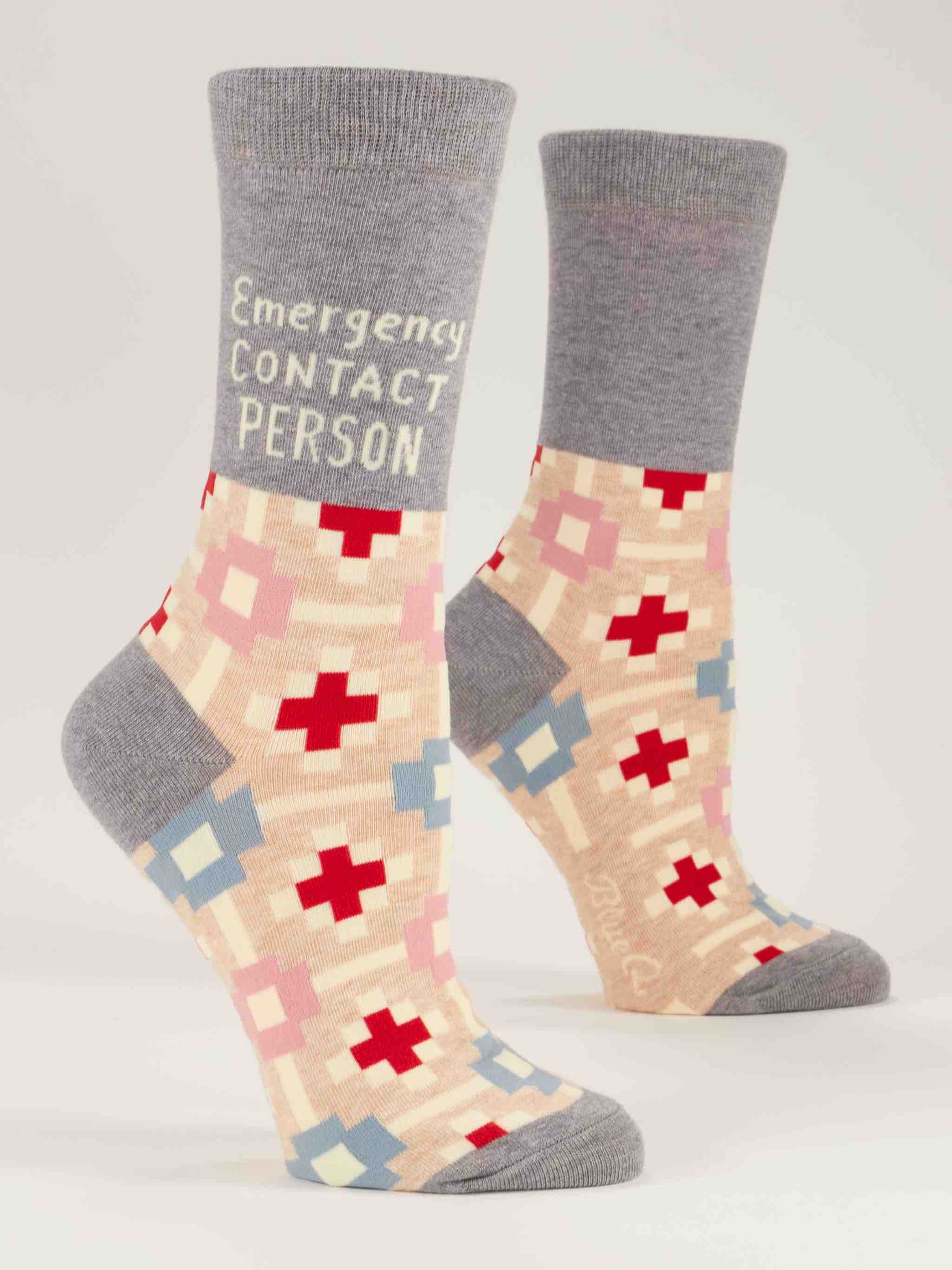 Blue Q Women's Crew Socks | Emergency Contact