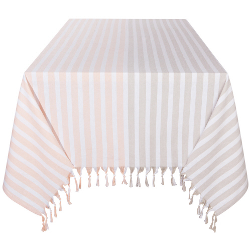 Table Cloth 60x90\" | Dove Gray Nectar Caban Stripe