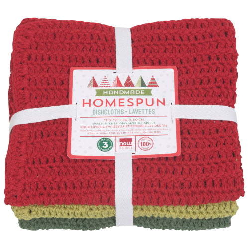 Dish Cloth Set of 3 | Homespun Holiday