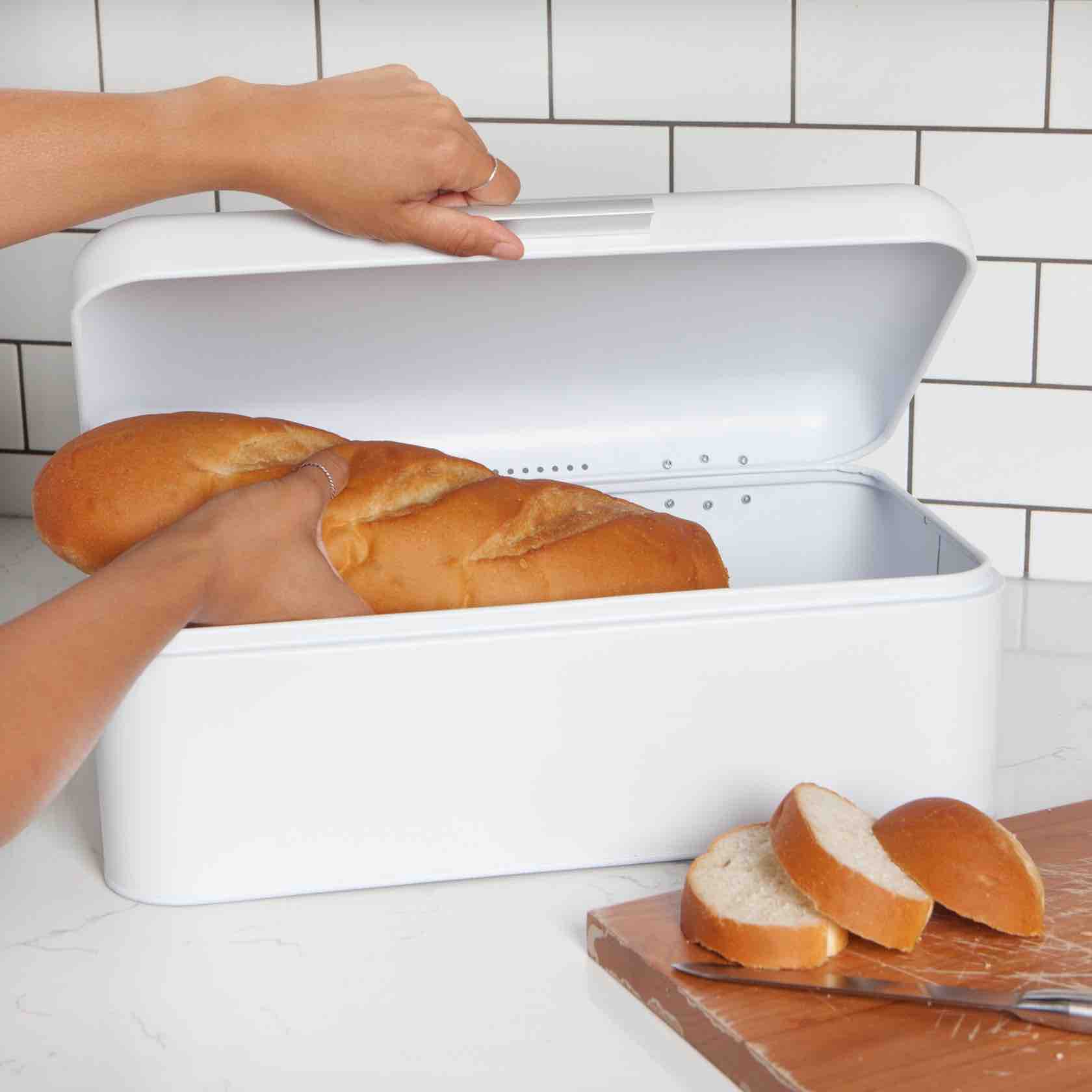 Retro Bread Box | White | Large Bread Bin