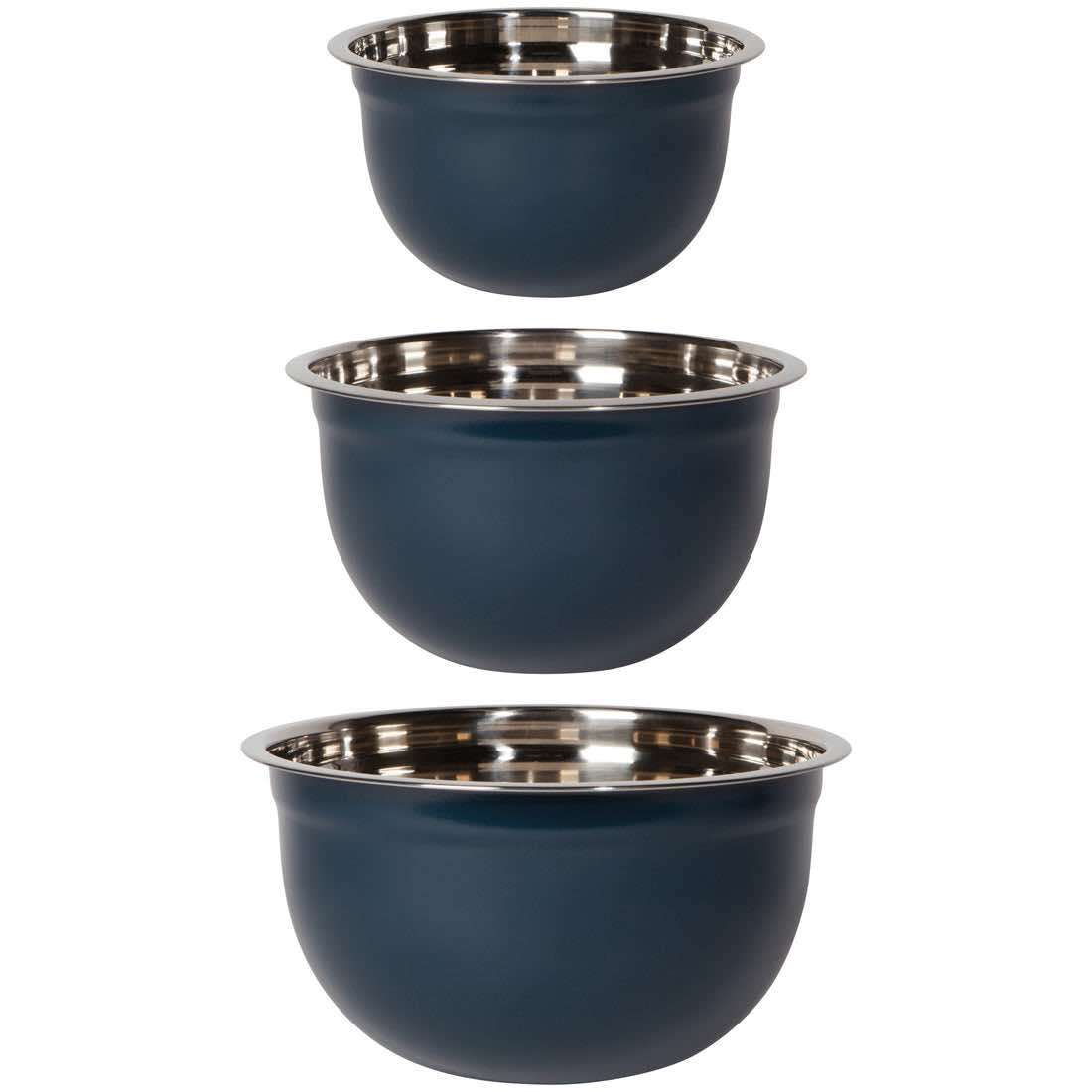 Stainless Steel Mixing Bowls | Set of 3 | Ink Blue