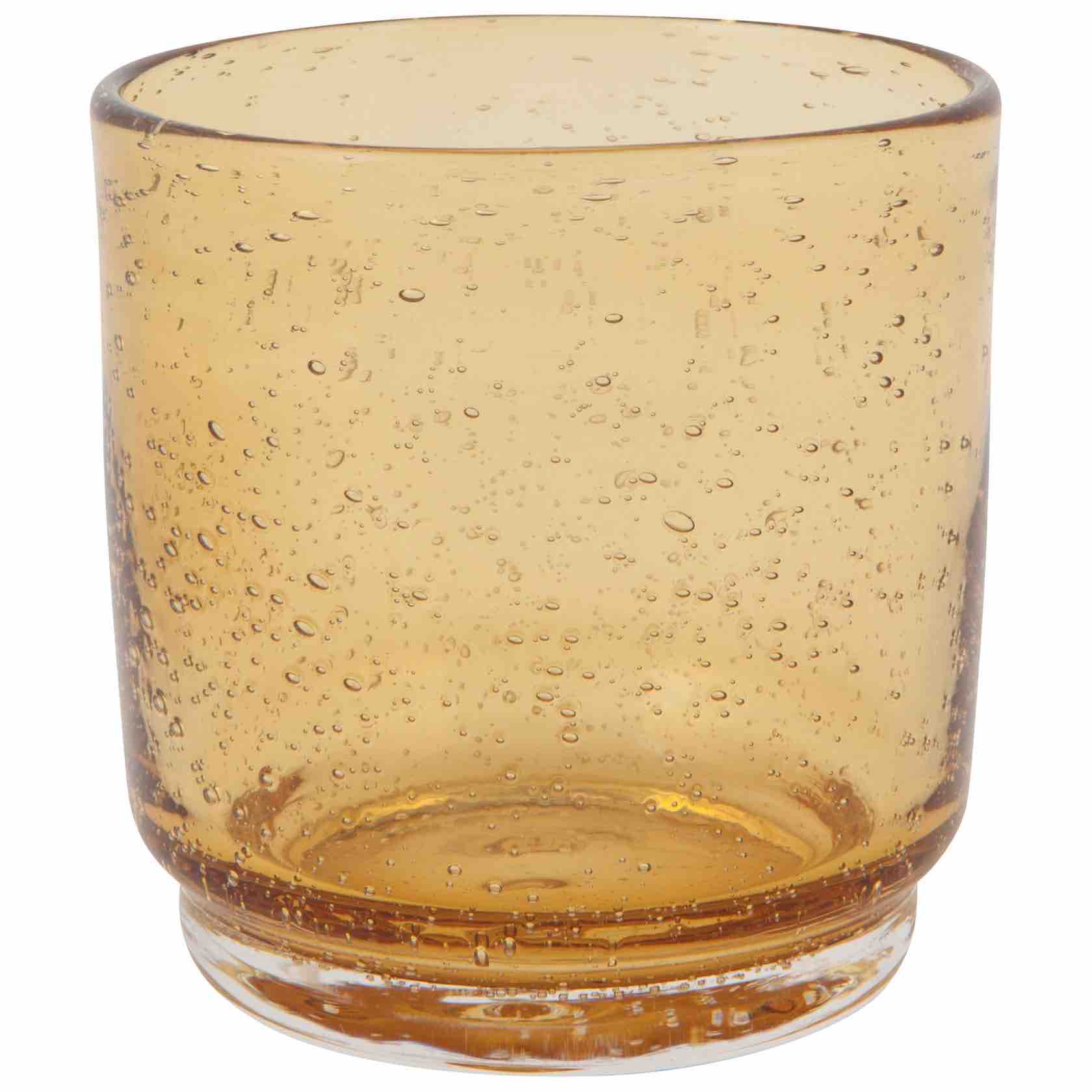 Bubbled Glass Tumblers | Set of 4 | 12oz Amber