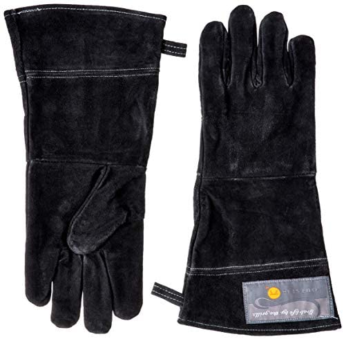 Grill Gloves | 15\" Leather BBQ Mitts | Set of 2