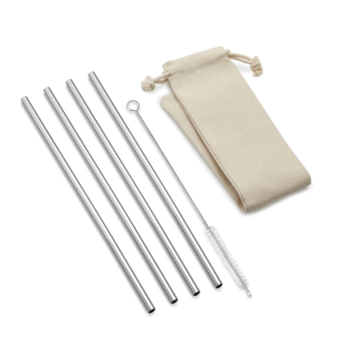 Stainless Steel Straight Reusable Straws | Set of 4 plus Cleaner