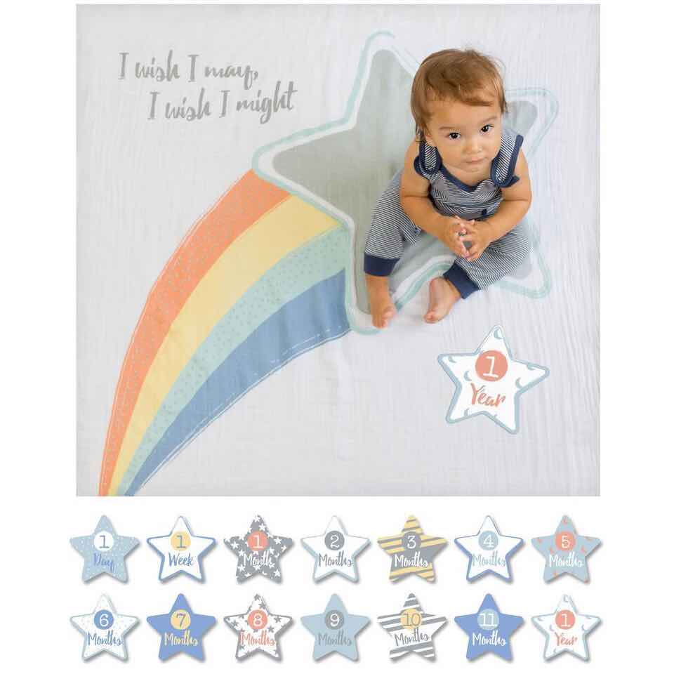 Lulujo Baby\'s 1st Year Blanket & Cards | I Wish I May