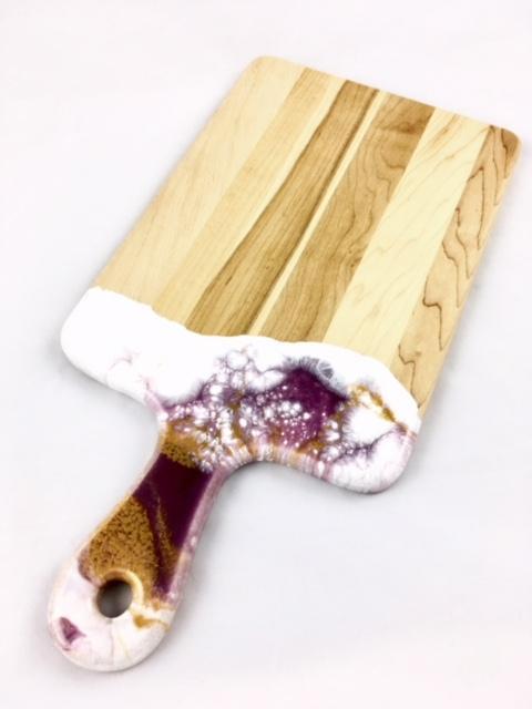 Lynn & Liana Cheeseboard with Dipped Handle | 8x16\" | Raspberry