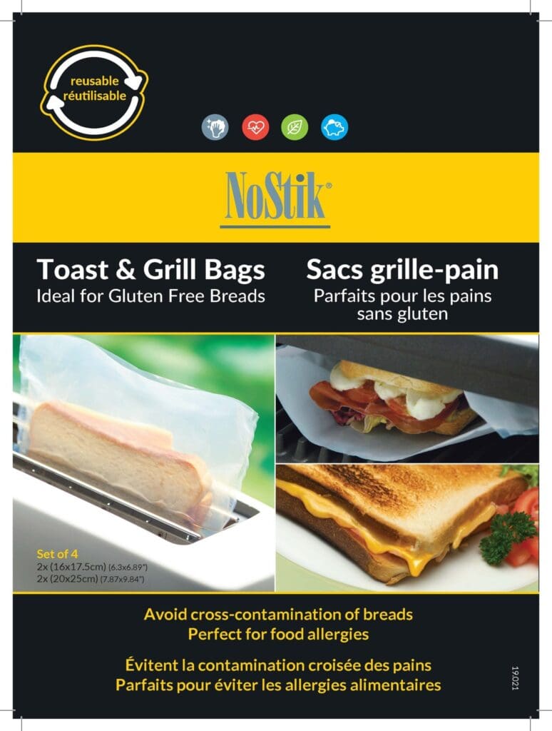 NoStik Toast & Grill Bags | Toaster Bags | Set of 4