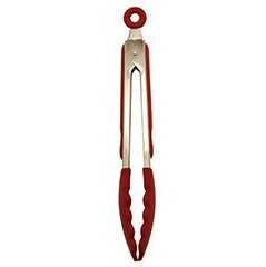 9\" Silicone Tongs | Red