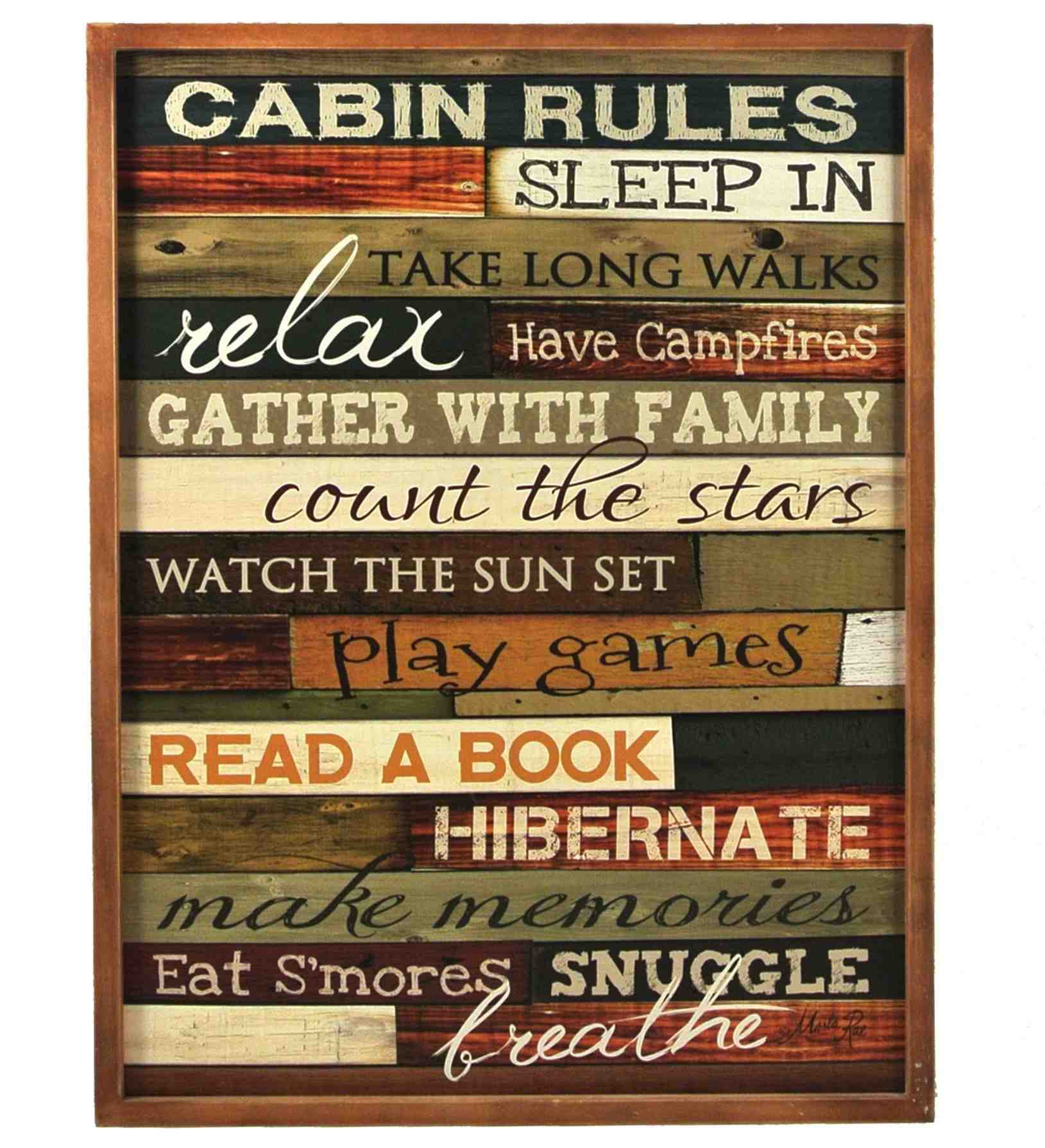 Wall Sign | Cabin Rules