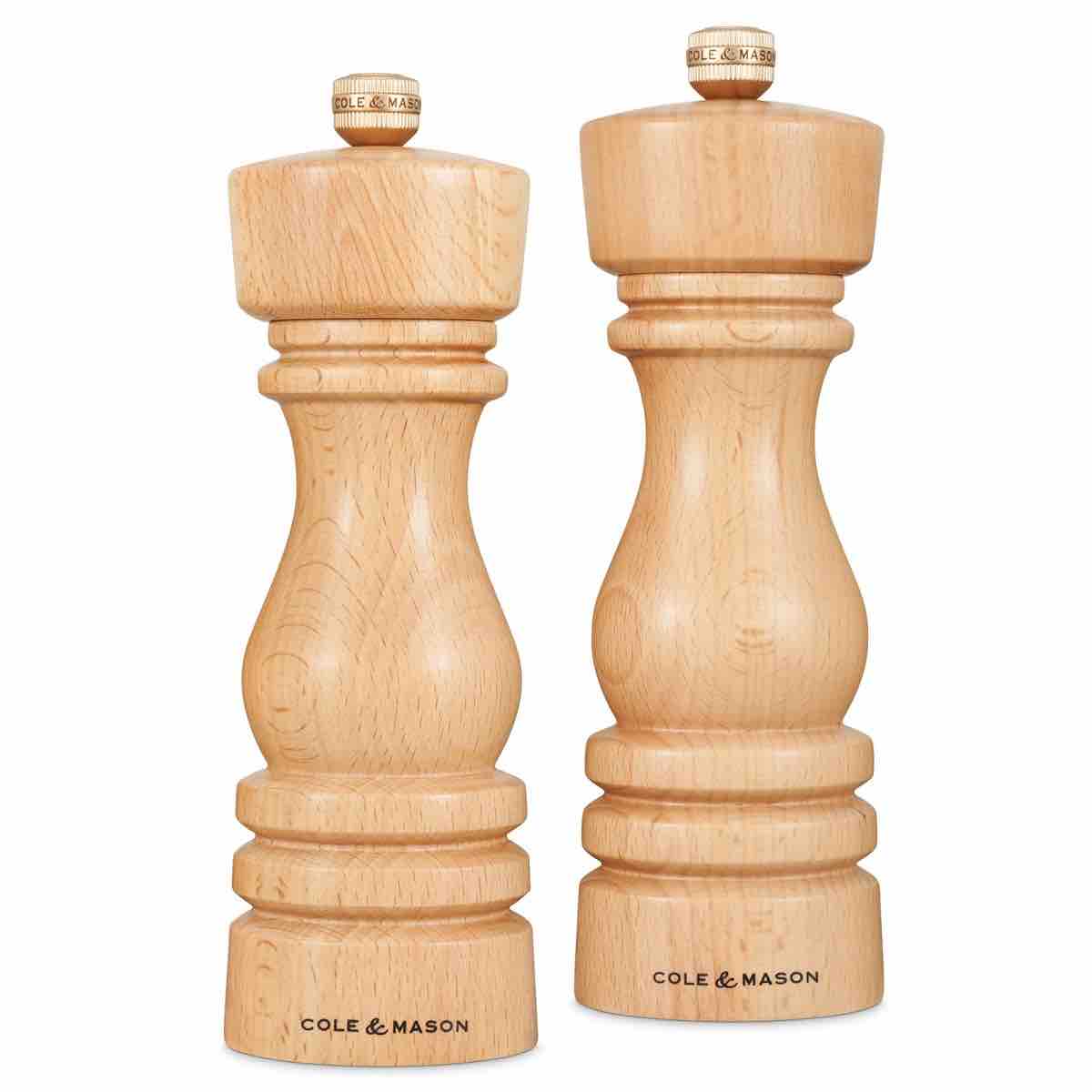 Cole & Mason LONDON Salt & Pepper Mill Set | 18cm | Beechwood