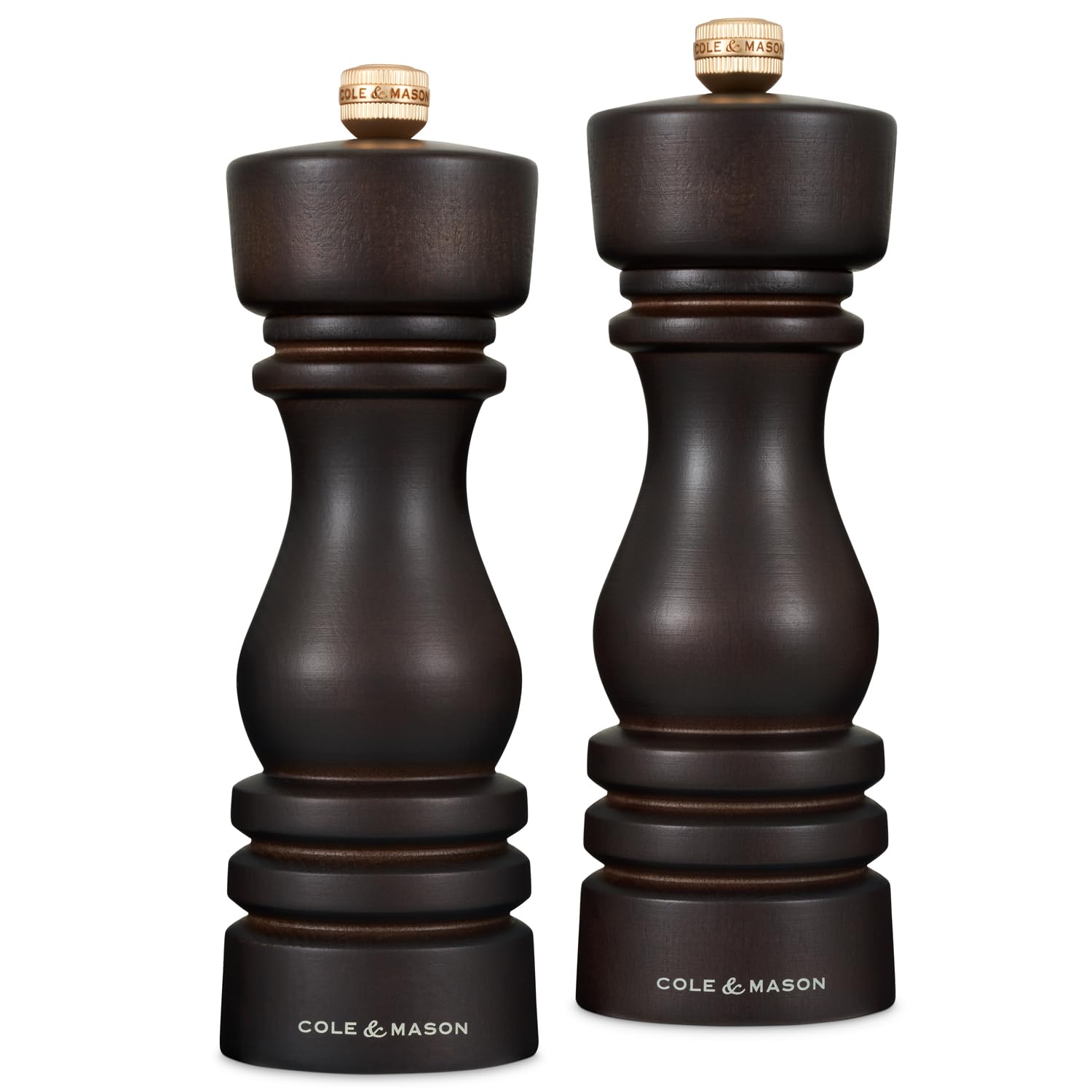 Cole & Mason LONDON Salt & Pepper Mill Set | 18cm | Chocolate