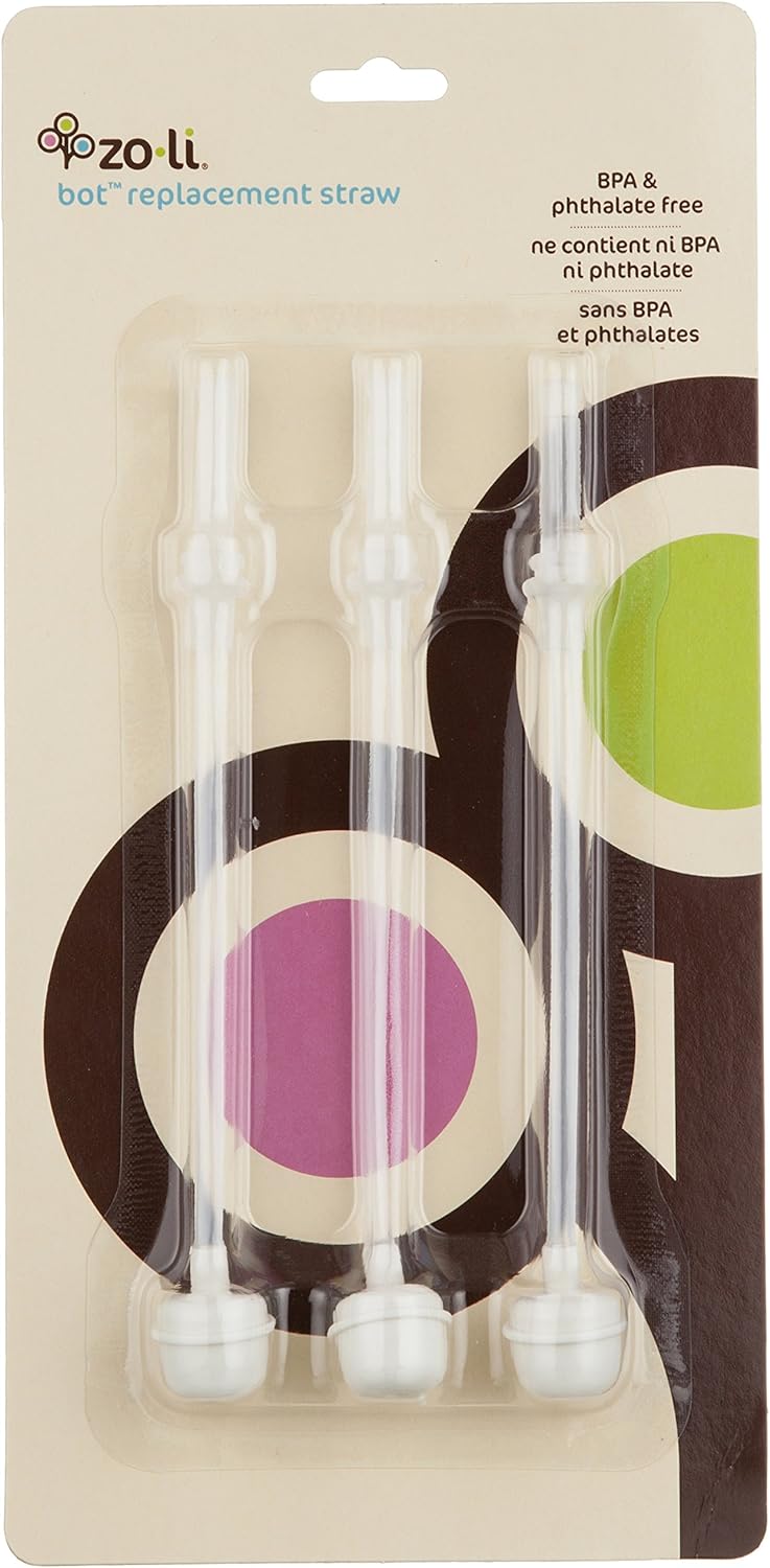 Zoli BOT Replacement Weighted Sippy Straws | 3pk